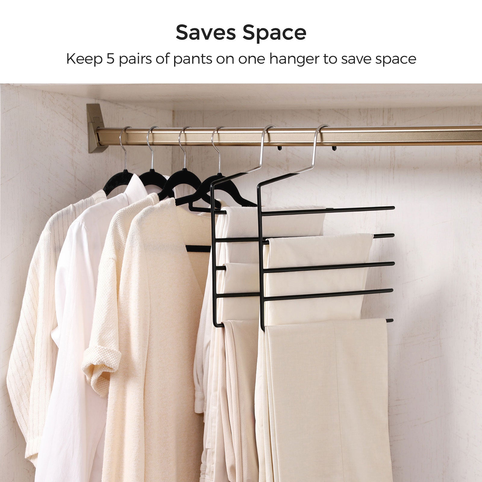 Set of 4 Black Non-Slip Pants Hangers - image 4