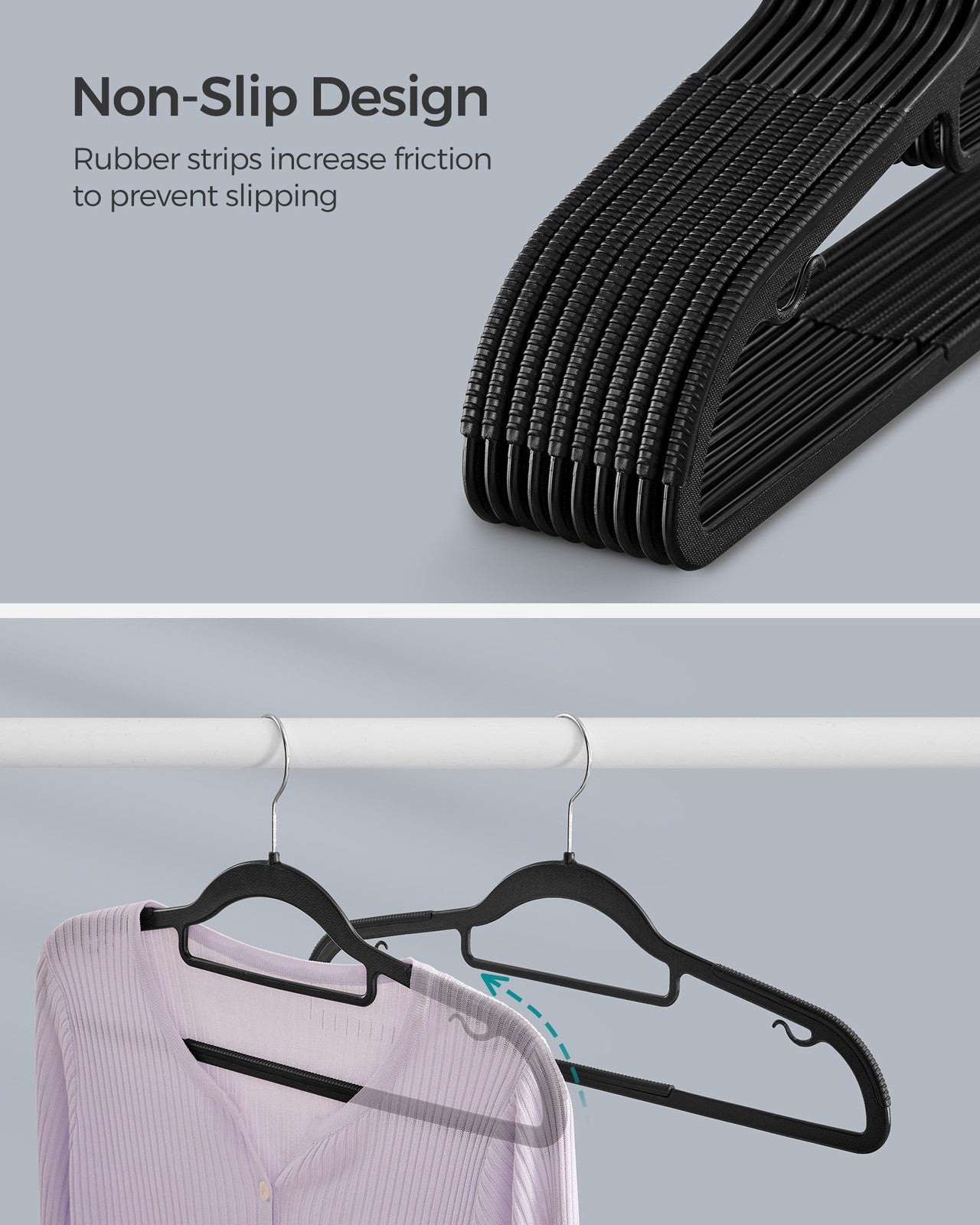Pack of 30 Plastic Hangers Black - image 4