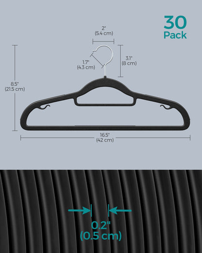 Pack of 30 Plastic Hangers Black - image 7