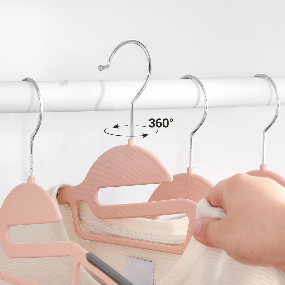 Pack of 20 Pink & Grey Plastic Coat Hangers - image 5