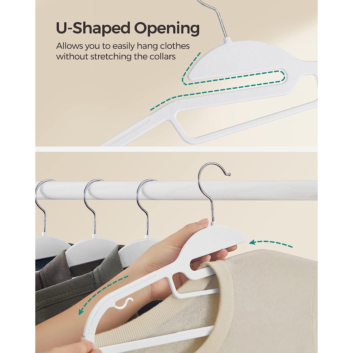 Set of 20 Plastic Hangers White - image 3