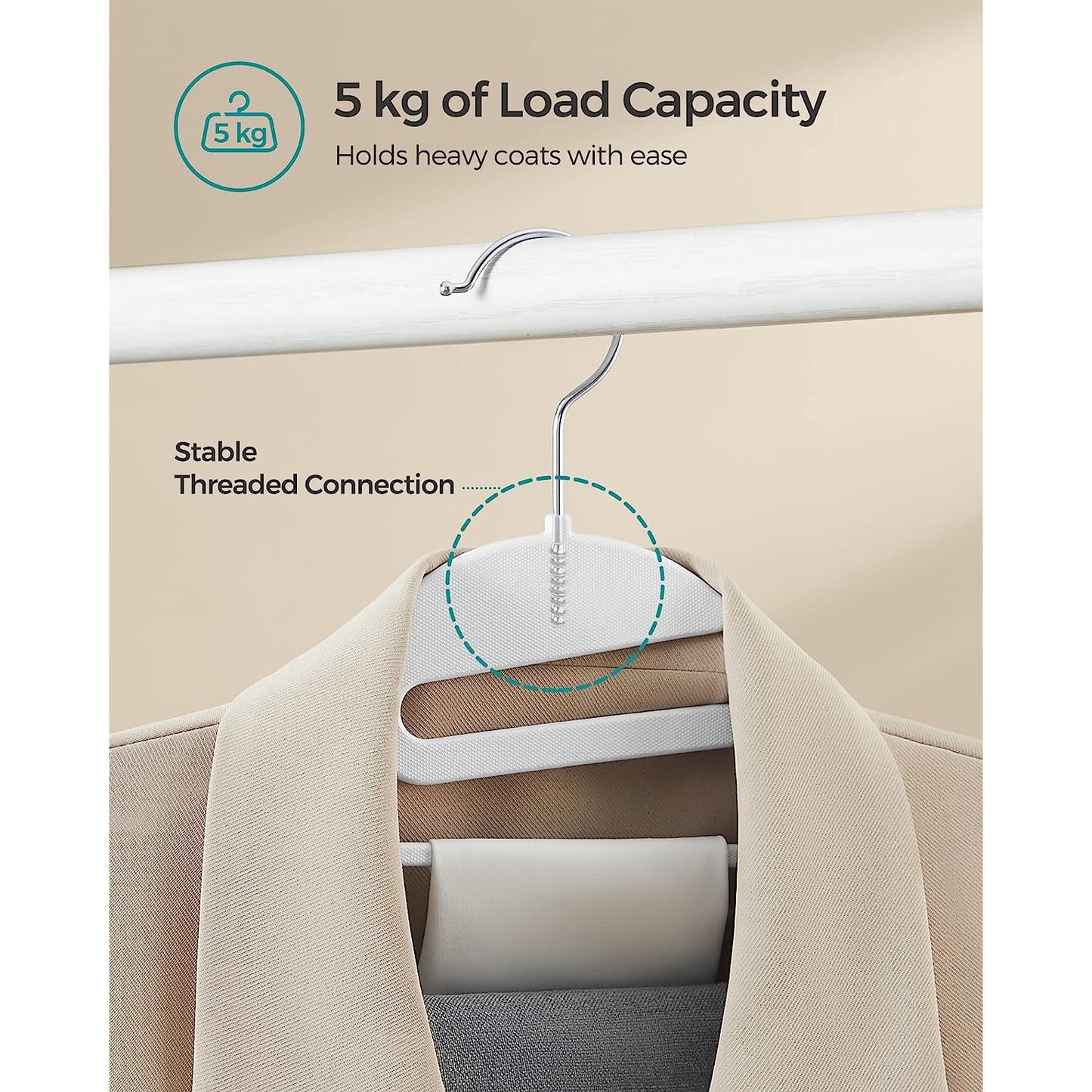 Set of 20 Plastic Hangers White - image 4