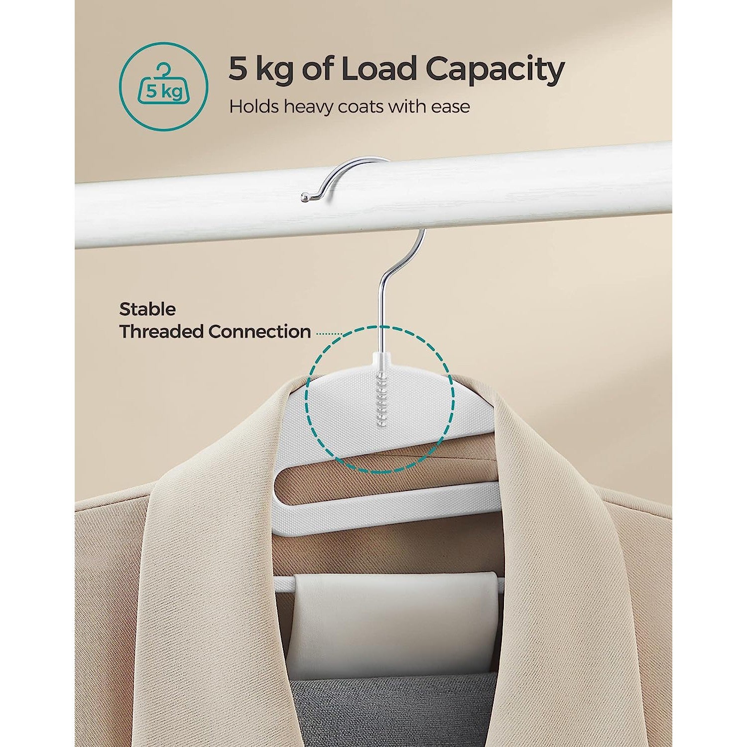 Set of 20 Plastic Hangers White - image 4