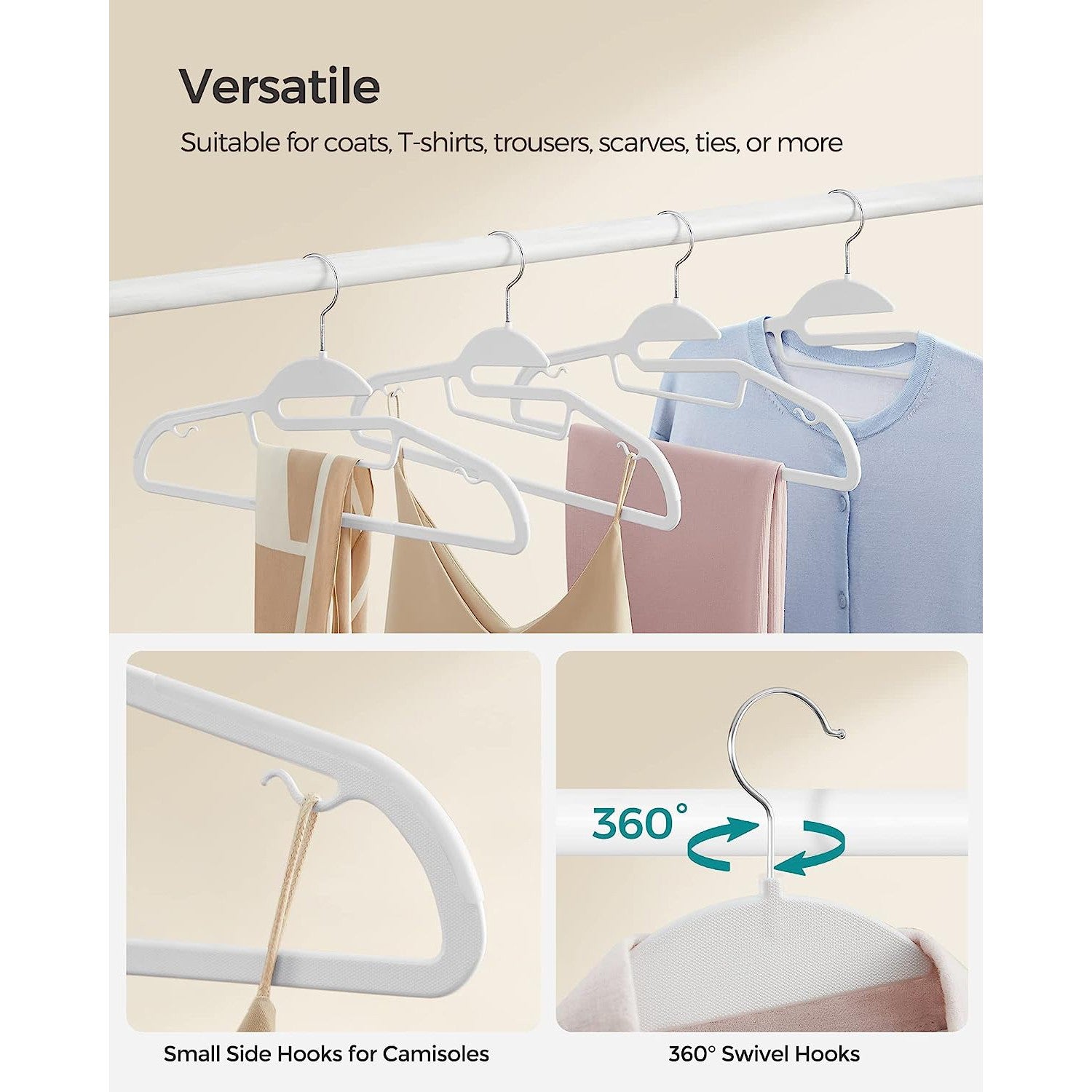 Set of 20 Plastic Hangers White - image 8
