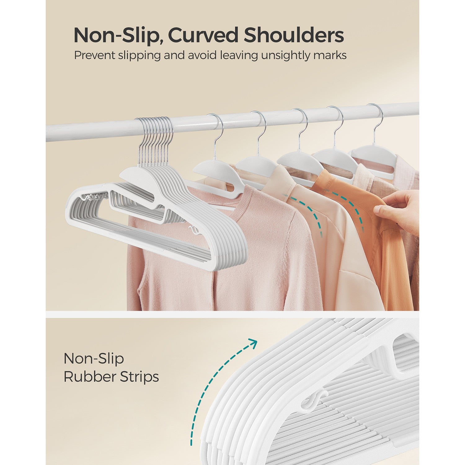 Set of 20 Plastic Hangers White - image 12
