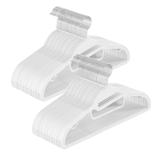 Pack of 50 Plastic Hangers White - image 1
