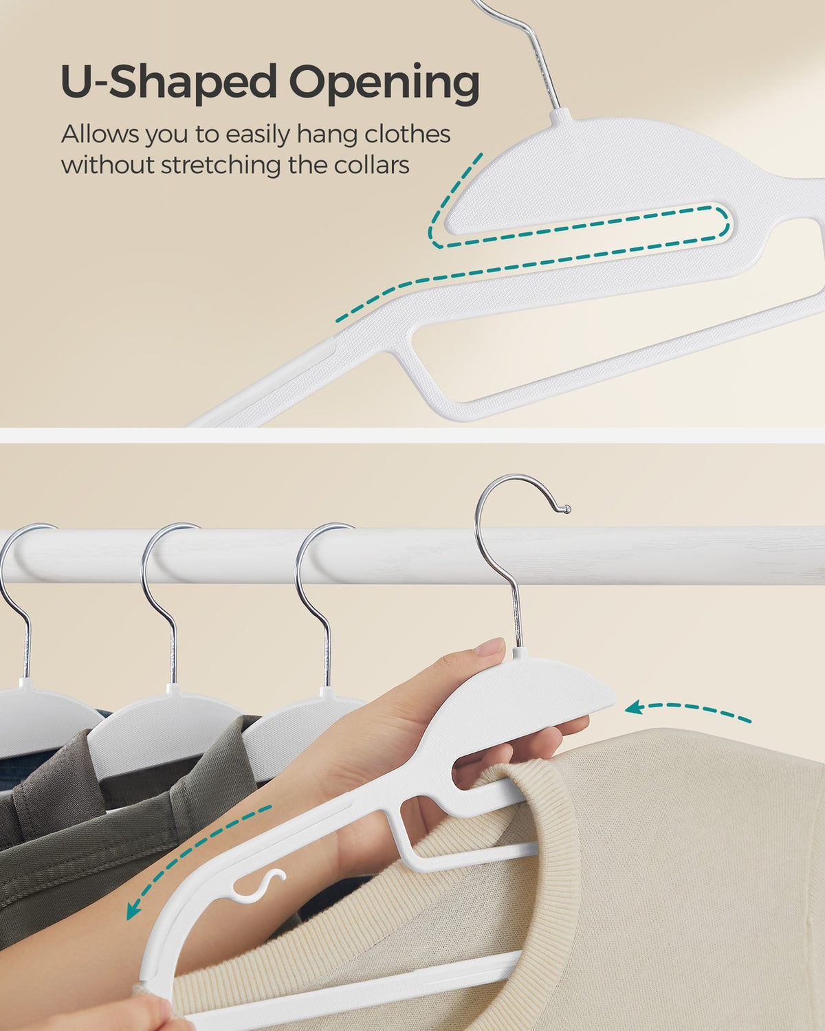 Pack of 50 Plastic Hangers White - image 3