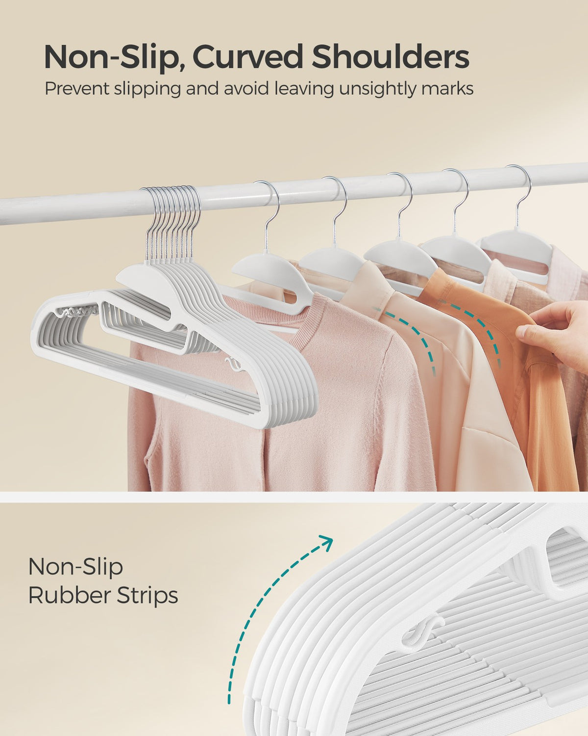 Pack of 50 Plastic Hangers White - image 5