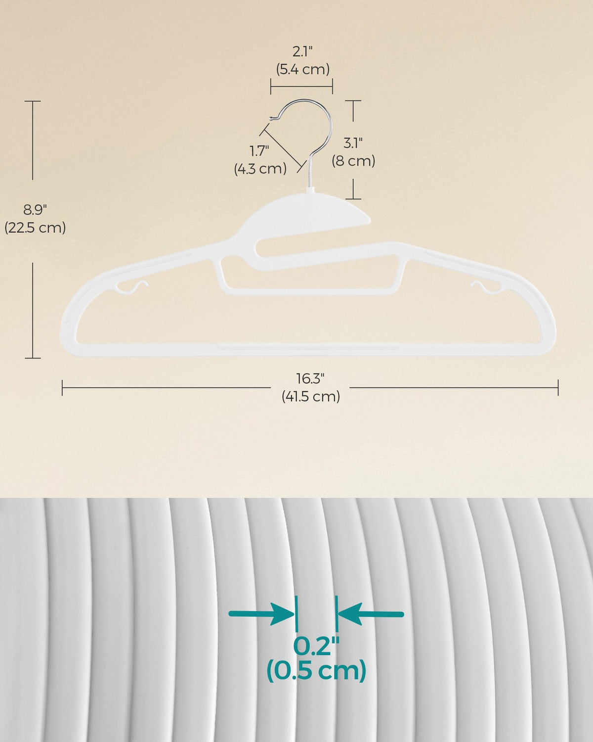Pack of 50 Plastic Hangers White - image 7