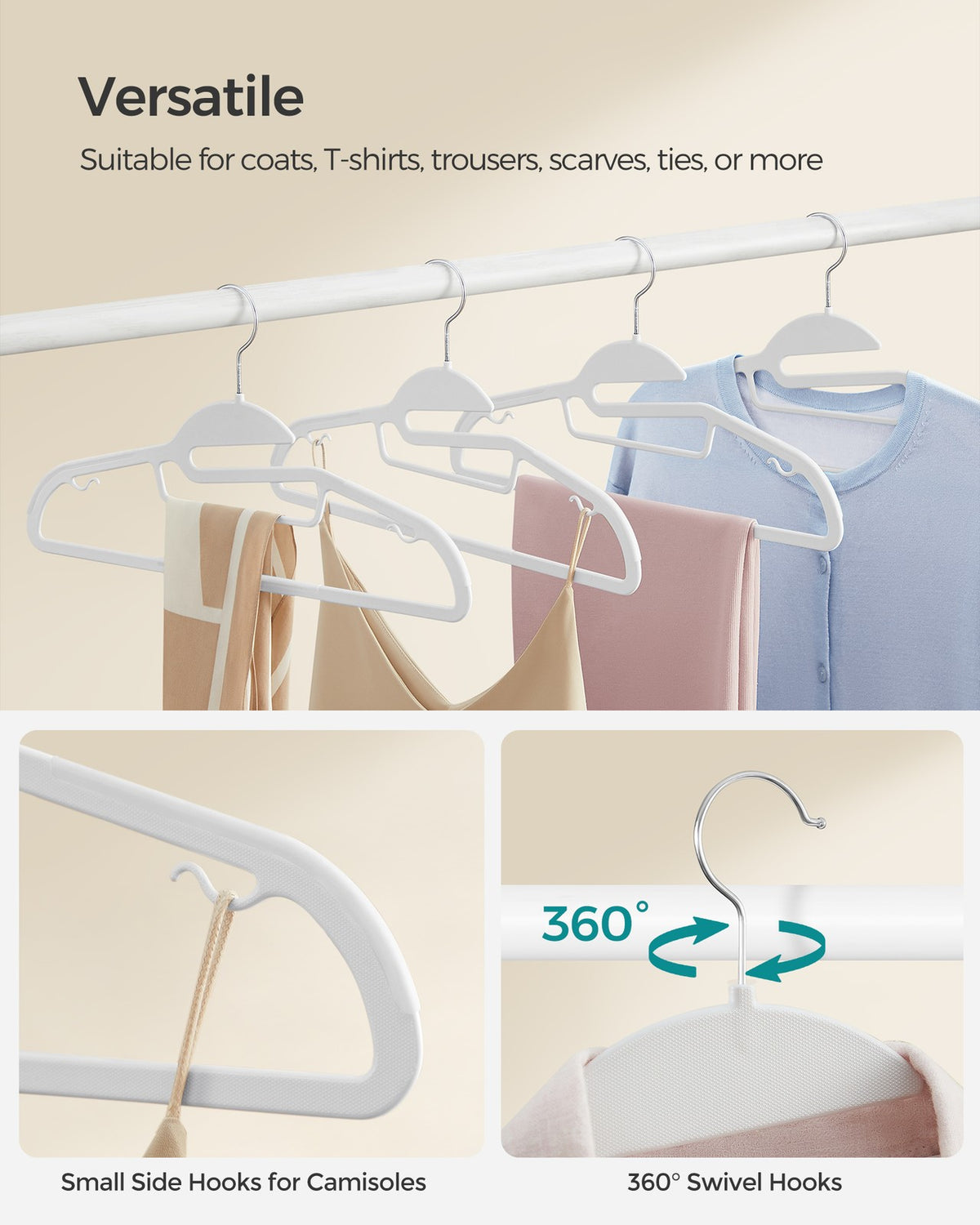 Pack of 50 Plastic Hangers White - image 8