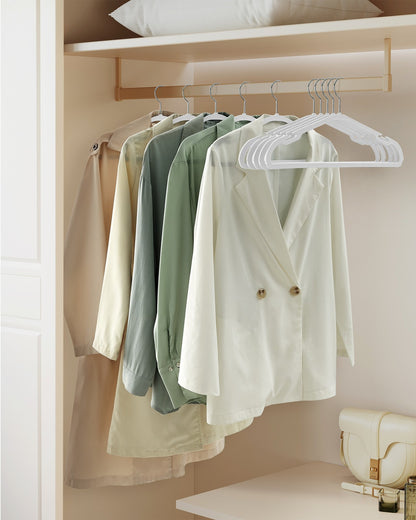 Pack of 50 Plastic Hangers with Shoulder Notches Cloud White - image 2