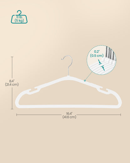 Pack of 50 Plastic Hangers with Shoulder Notches Cloud White - image 5