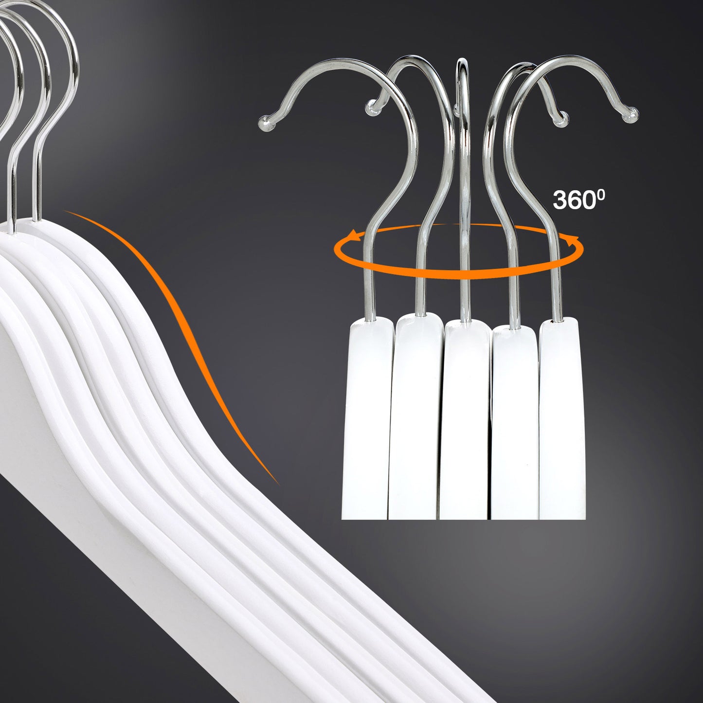 Pack of 30 White Wood Coat Hangers - image 3