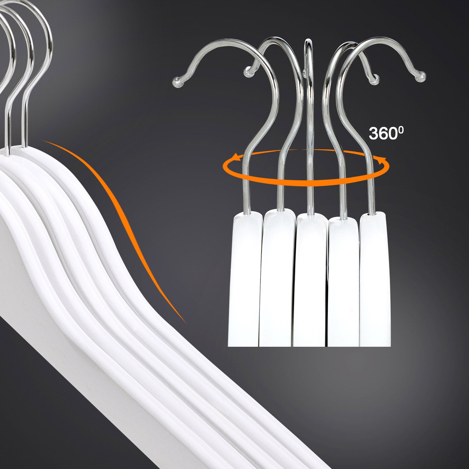 Pack of 30 White Wood Coat Hangers - image 3
