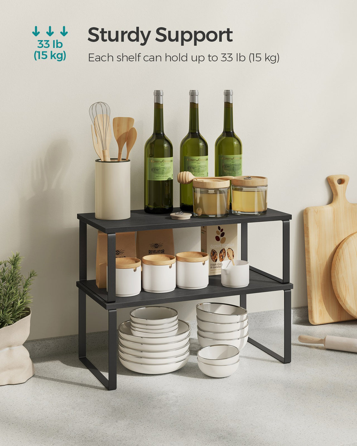 Set of 2 Kitchen Counter Shelves