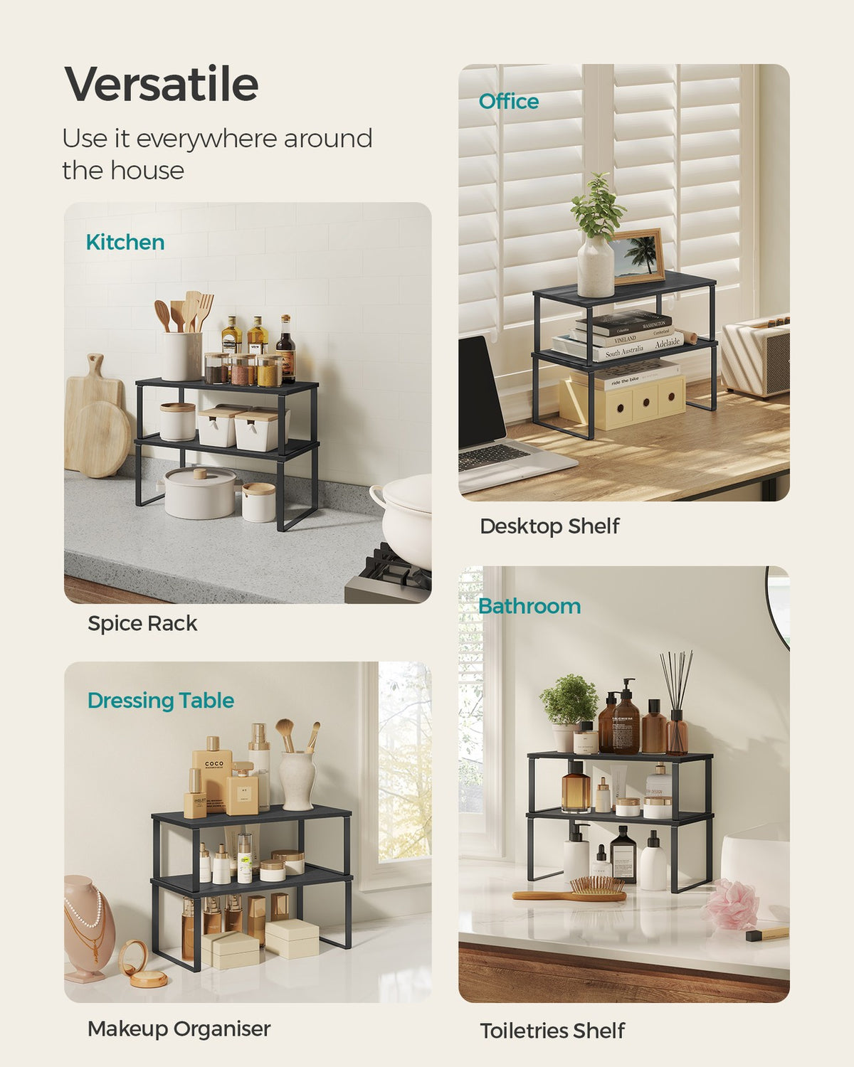 Set of 2 Kitchen Counter Shelves