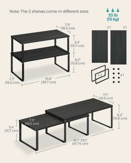 Set of 2 Kitchen Counter Shelves