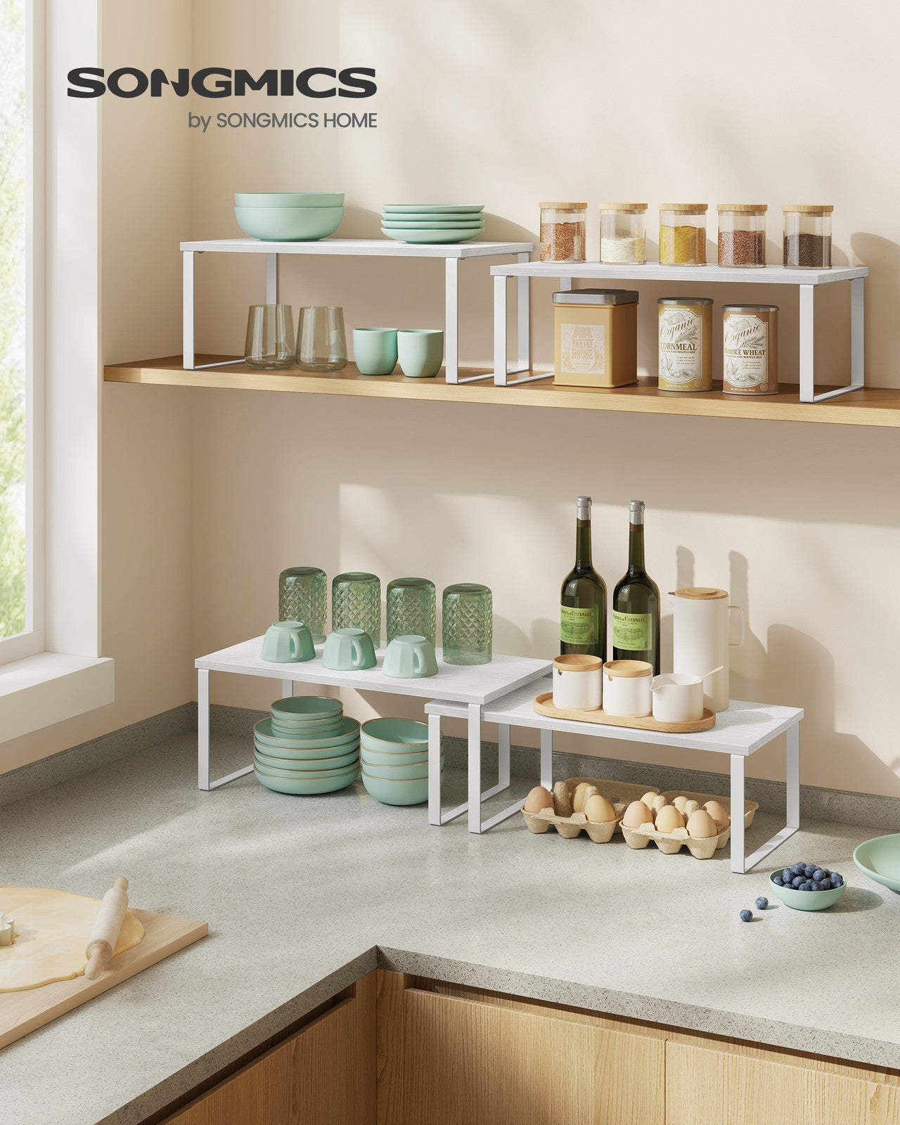 Cabinet Organizer Shelf, Set of 2