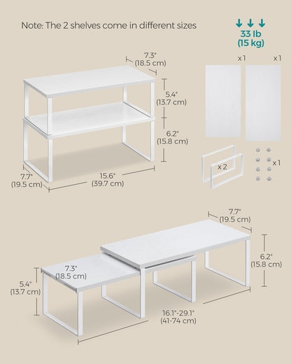 Cabinet Organizer Shelf, Set of 2