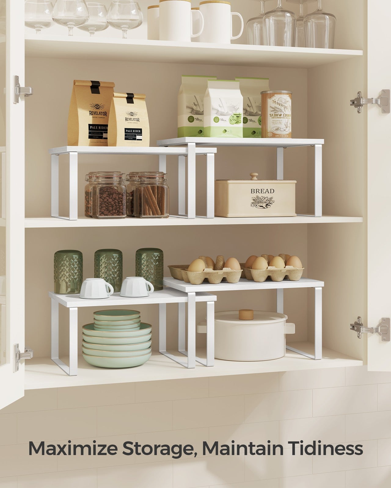 Set of 4 Kitchen Counter Shelves - HWLEXTRA 