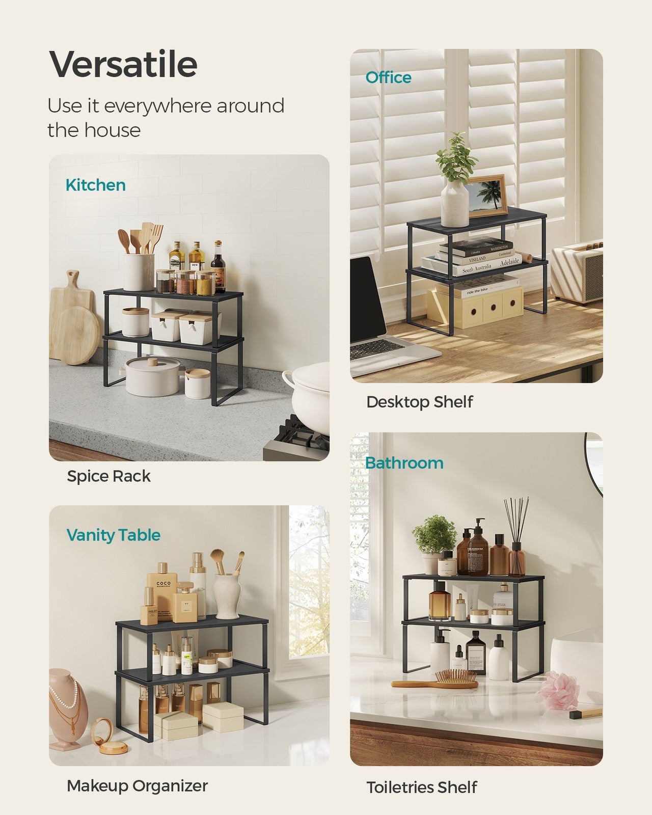 Set of 4 Kitchen Counter Shelves