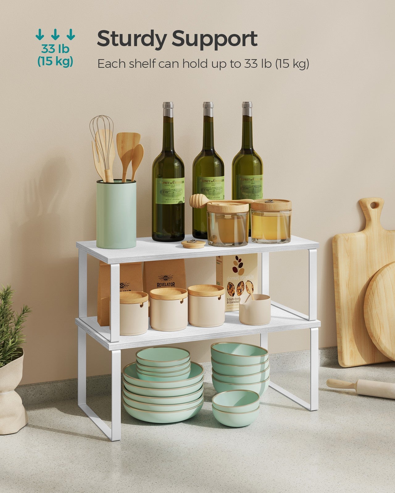 Set of 4 Kitchen Counter Shelves