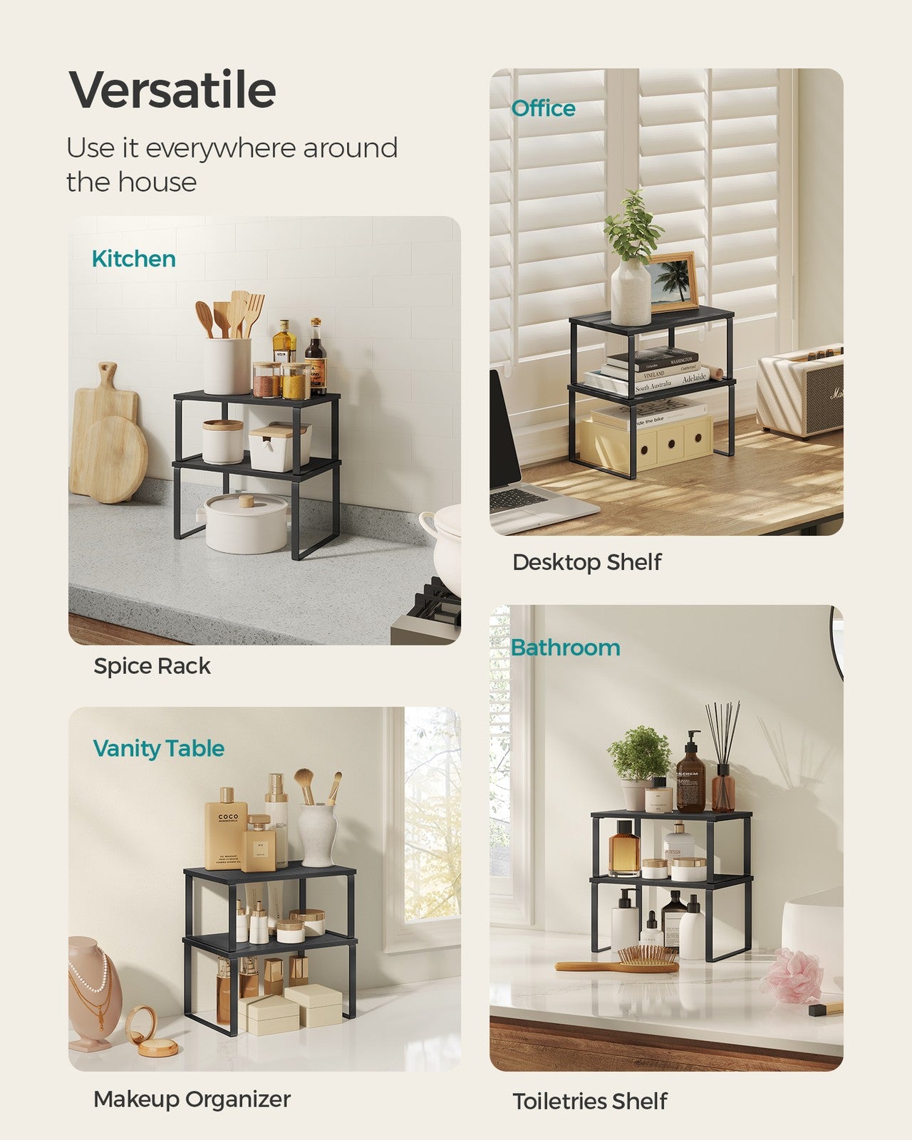 Set of 2 Kitchen Counter Shelves - HWLEXTRA 