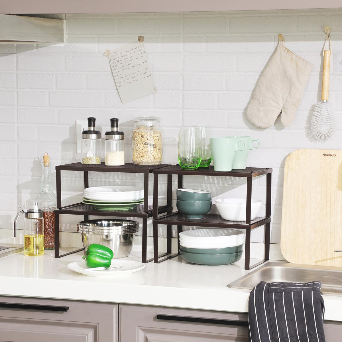 Cabinet Shelf Organizer, Stackable, Expandable