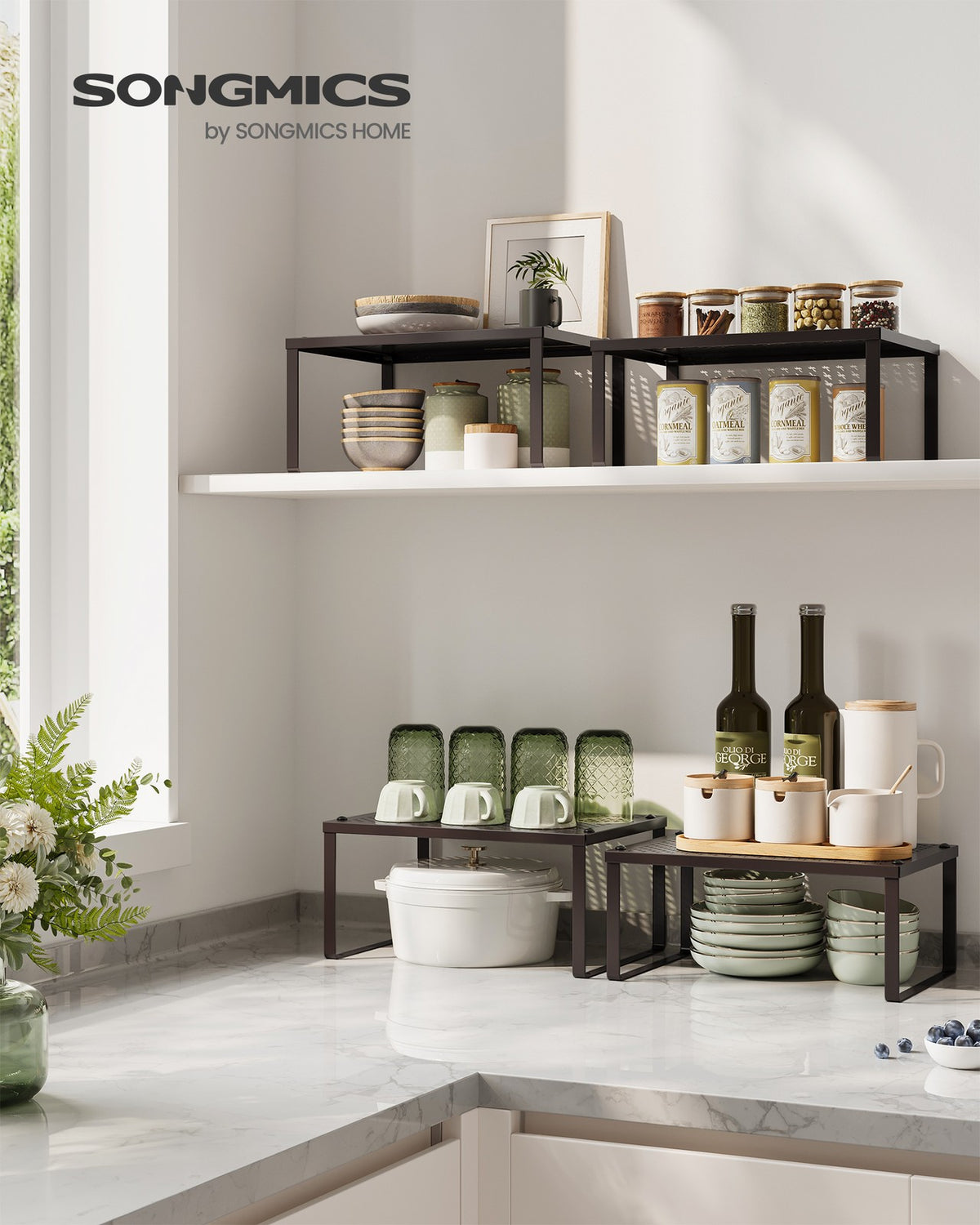 Cabinet Shelf Organizer, Stackable, Expandable