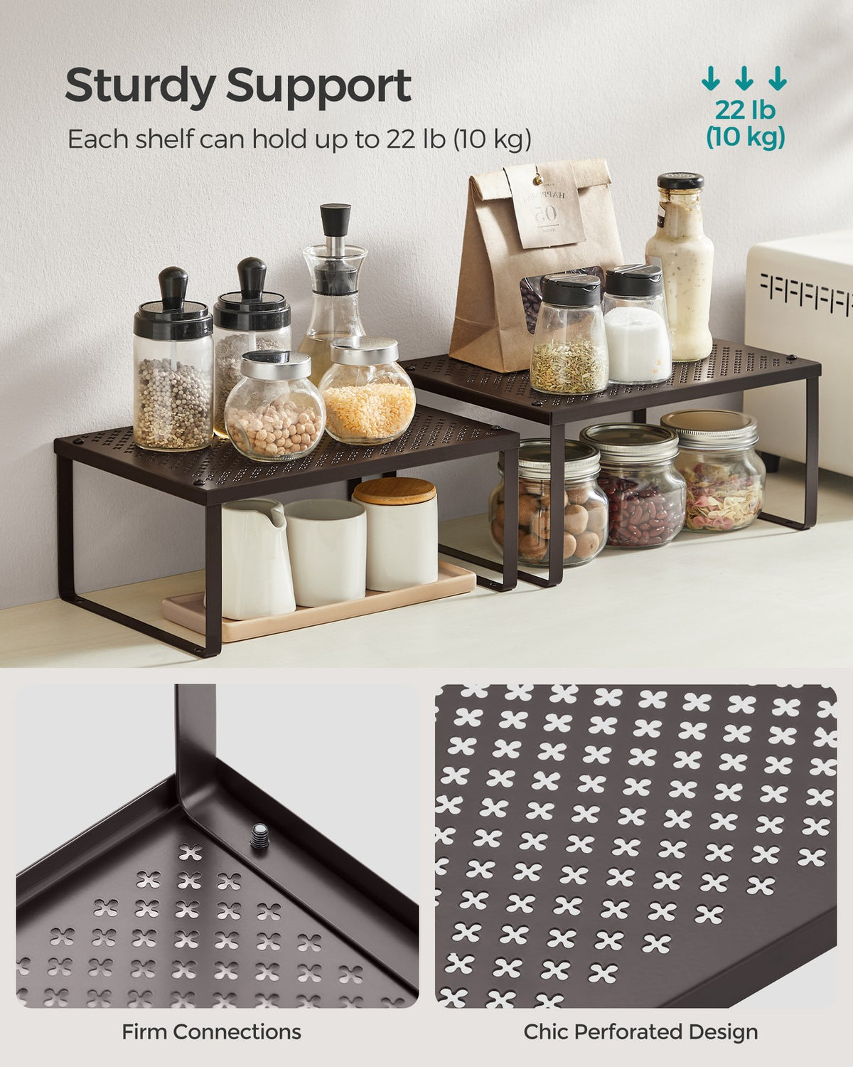 Cabinet Shelf Organizer, Stackable, Expandable