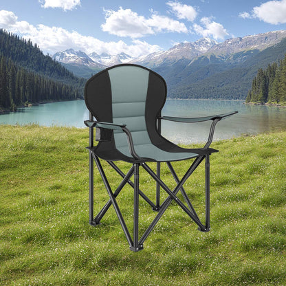 Camping Chair, Folding Outdoor Chair with Padded Seat, Cup Holder - image 2