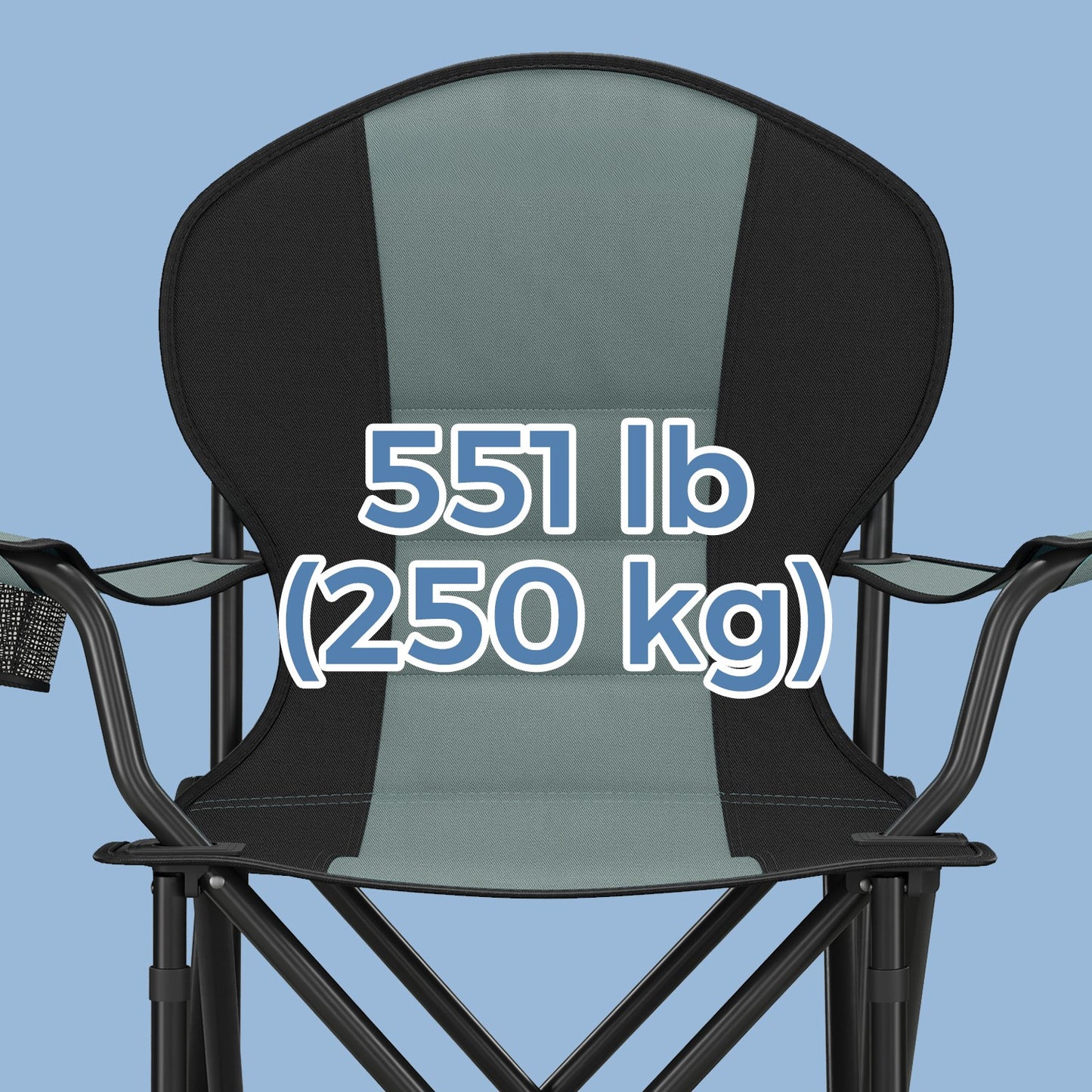 Camping Chair, Folding Outdoor Chair with Padded Seat, Cup Holder - image 3