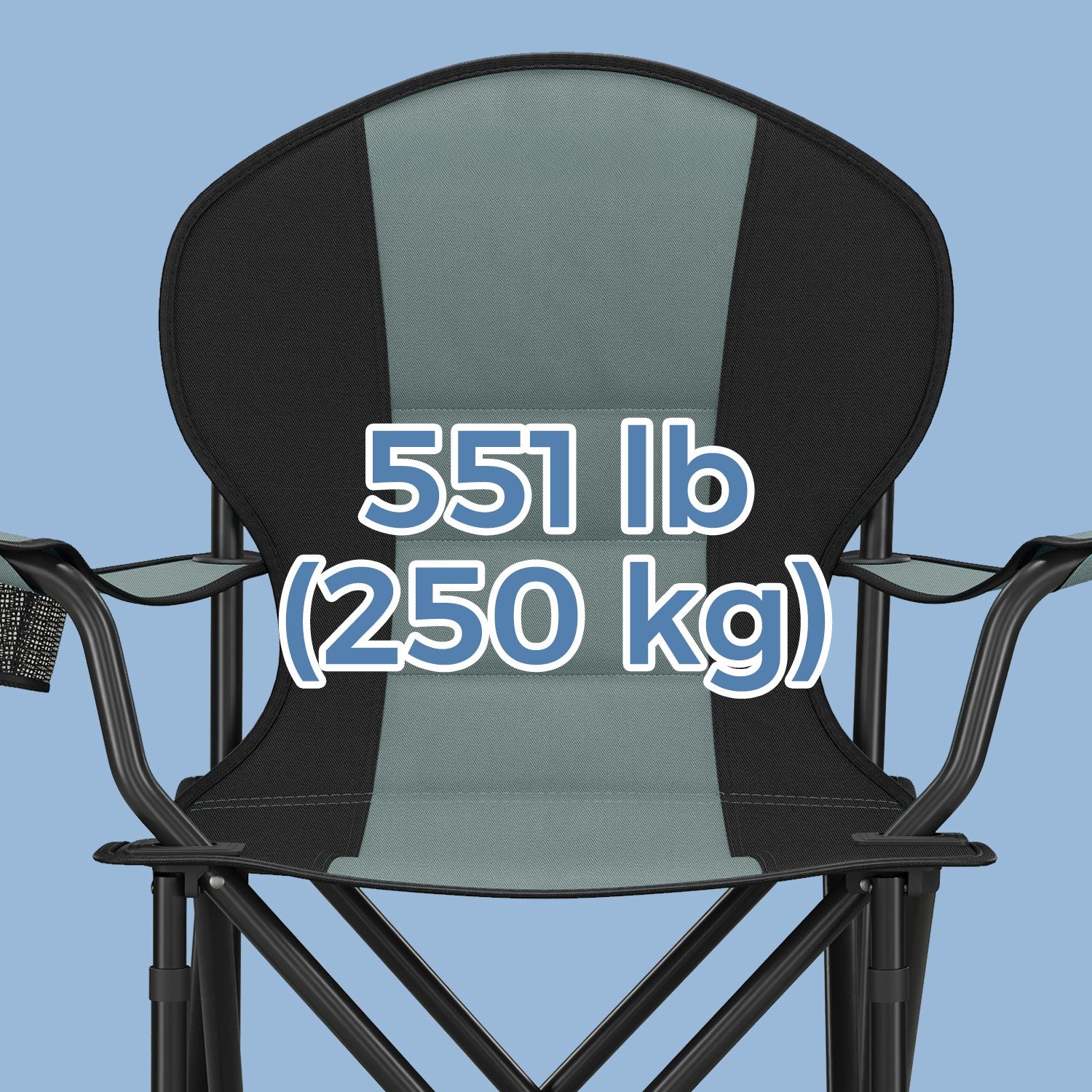 Camping Chair, Folding Outdoor Chair with Padded Seat, Cup Holder - image 3