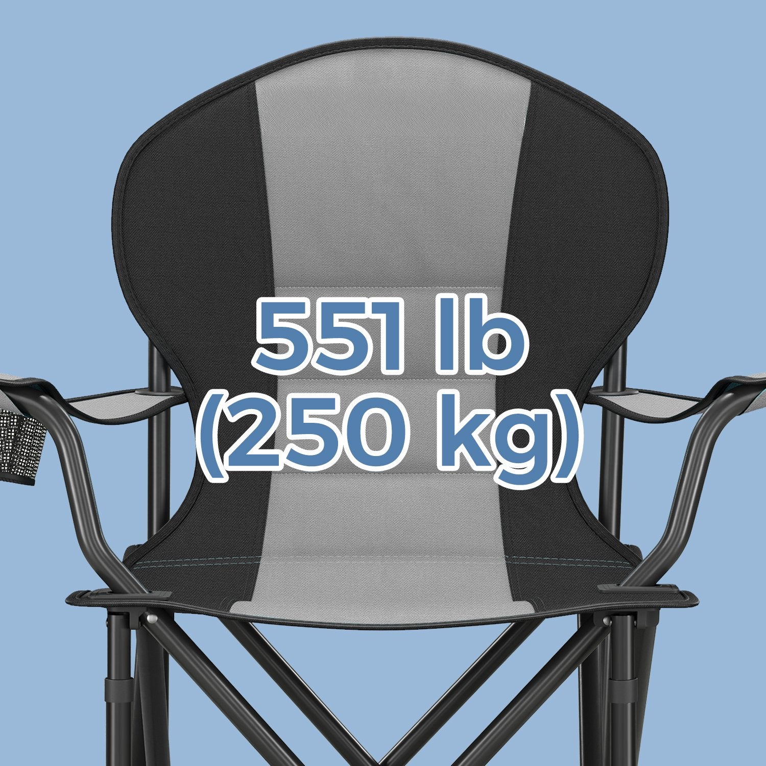 Camping Chair, Folding Outdoor Chair with Padded Seat, Cup Holder - image 8