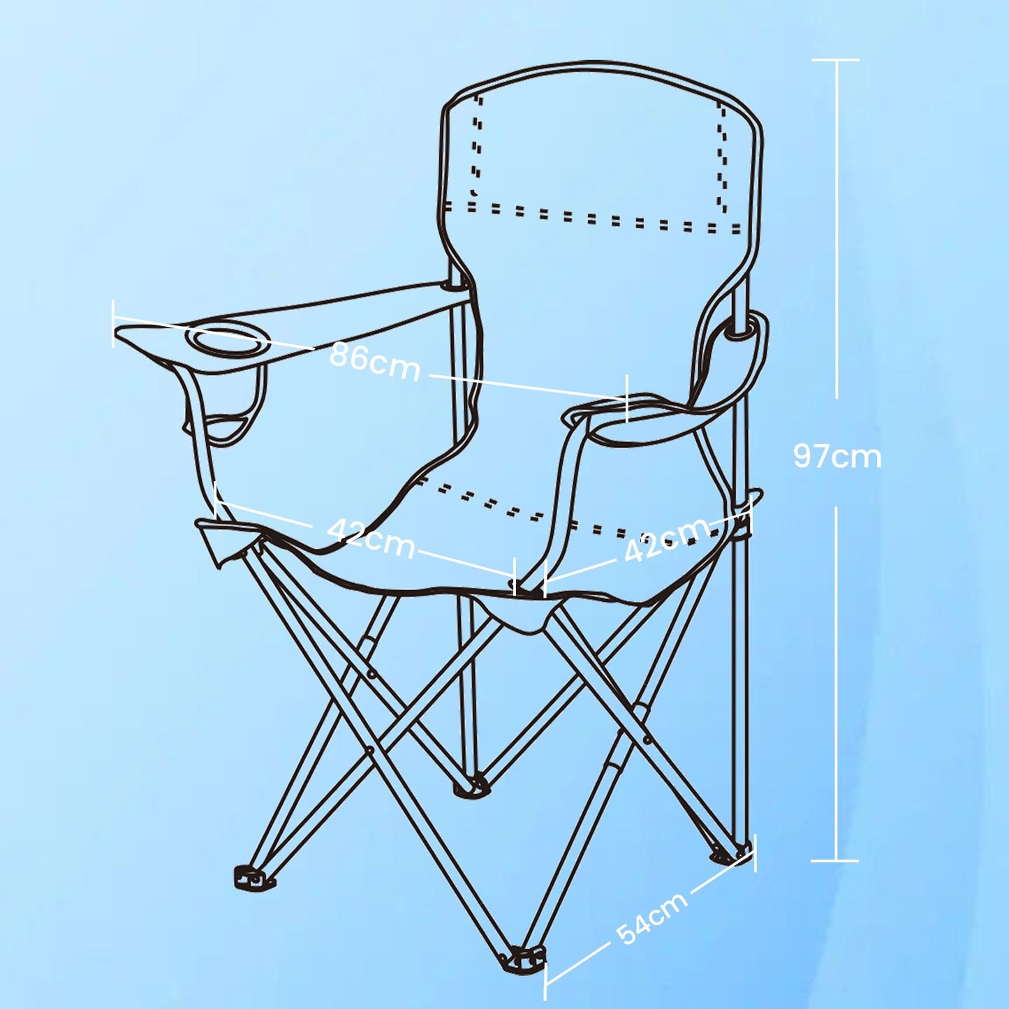 Set of 2 Folding Camping Chairs, Heavy-Duty Outdoor Chairs, with Cup Holder - image 4