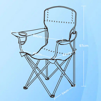 Set of 2 Folding Camping Chairs, Heavy-Duty Outdoor Chairs, with Cup Holder - image 4