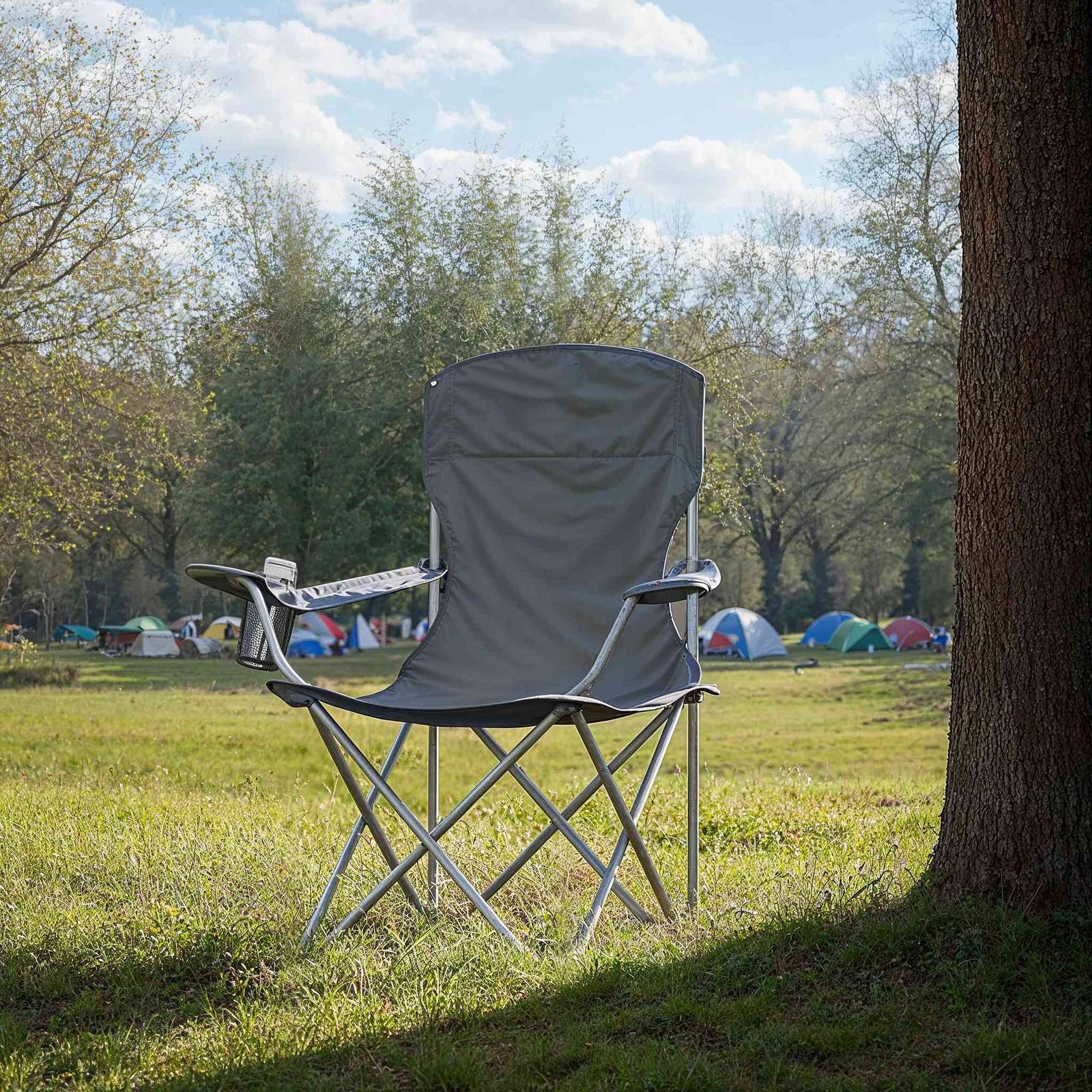 Set of 2 Folding Camping Chairs, Heavy-Duty Outdoor Chairs, with Cup Holder - image 6