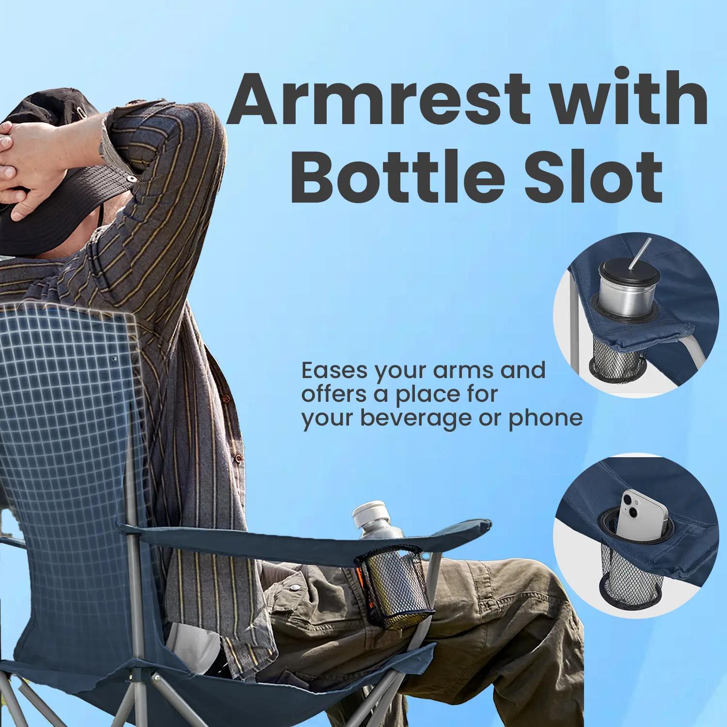 Set of 2 Folding Camping Chairs, Heavy-Duty Outdoor Chairs, with Cup Holder - image 9