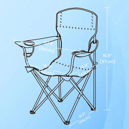 Set of 2 Folding Camping Chairs, Heavy-Duty Outdoor Chairs, with Cup Holder - image 12