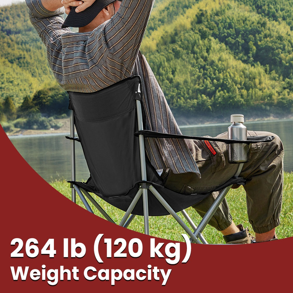 Set of 2 Camping Chairs, Outdoor Folding Chairs with Armrests, 120 kg Capacity - image 3