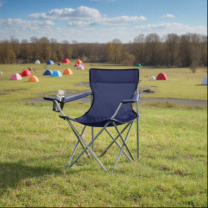 Set of 2 Camping Chairs, Outdoor Folding Chairs with Armrests, 120 kg Capacity - image 6
