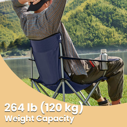 Set of 2 Camping Chairs, Outdoor Folding Chairs with Armrests, 120 kg Capacity - image 9