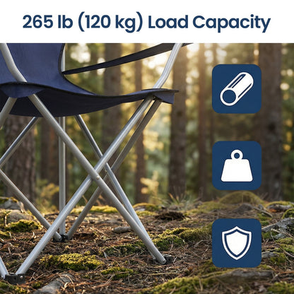 Set of 2 Camping Chairs, Outdoor Folding Chairs with Armrests, 120 kg Capacity - image 16