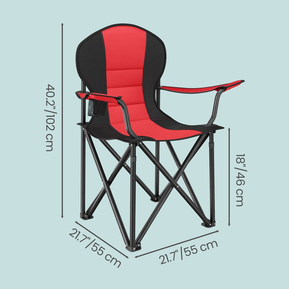 Camping Chair, Folding Outdoor Chair with Padded Seat, Cup Holder - image 23