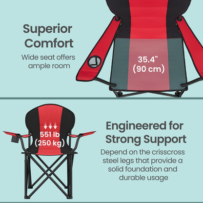 Camping Chair, Folding Outdoor Chair with Padded Seat, Cup Holder - image 26