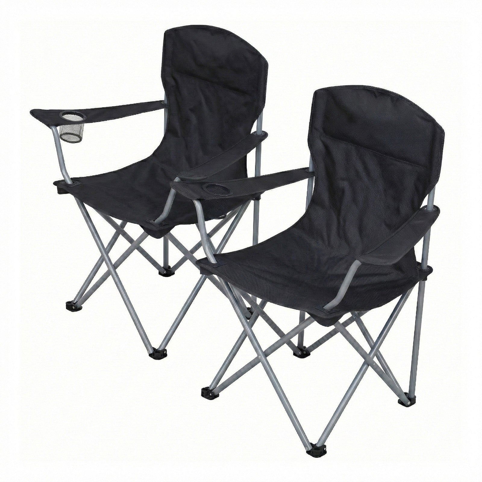 Set of 2 Folding Camping Chairs, Heavy-Duty Outdoor Chairs, with Cup Holder - image 1