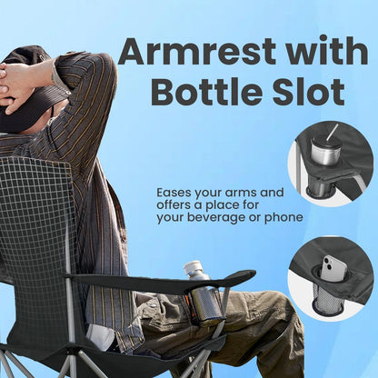 Set of 2 Folding Camping Chairs, Heavy-Duty Outdoor Chairs, with Cup Holder - image 2