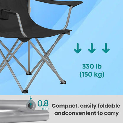 Set of 2 Folding Camping Chairs, Heavy-Duty Outdoor Chairs, with Cup Holder - image 3
