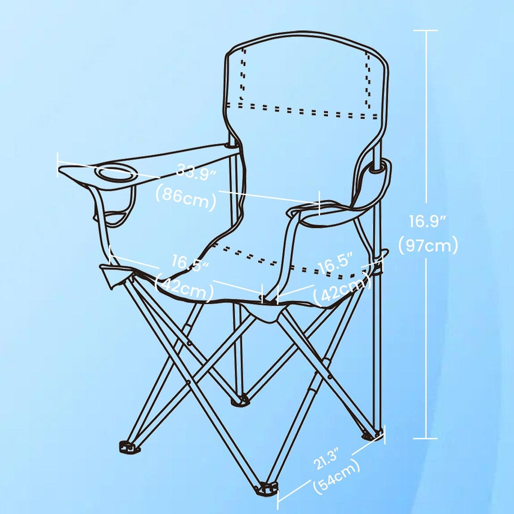 Set of 2 Folding Camping Chairs, Heavy-Duty Outdoor Chairs, with Cup Holder - image 4
