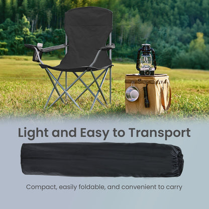 Set of 2 Folding Camping Chairs, Heavy-Duty Outdoor Chairs, with Cup Holder - image 9